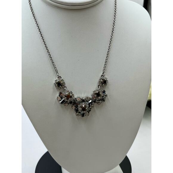 Kate spade Atomic Floral necklace 18" with extender black silver mirror finish - Picture 2 of 14